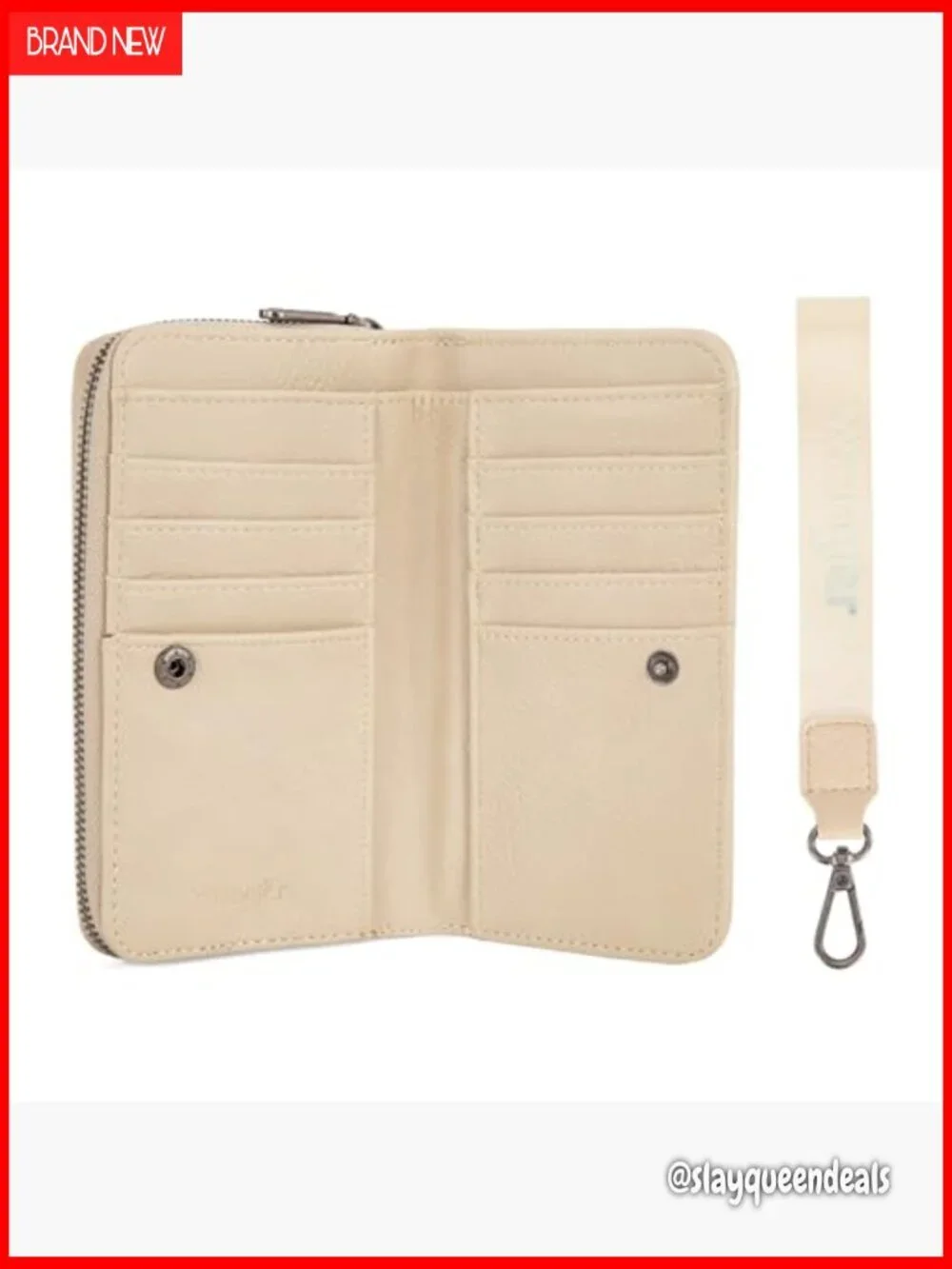 Large RFID Blocking Wristlet Wallet with Zipper Pocket and Wrist Strap